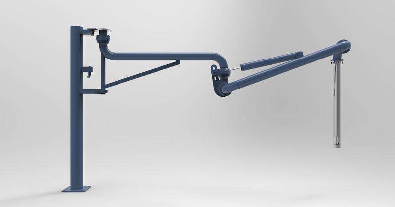 线之间传输液体介质的活动设备，以取代老式的软管连接，铝垂(1)